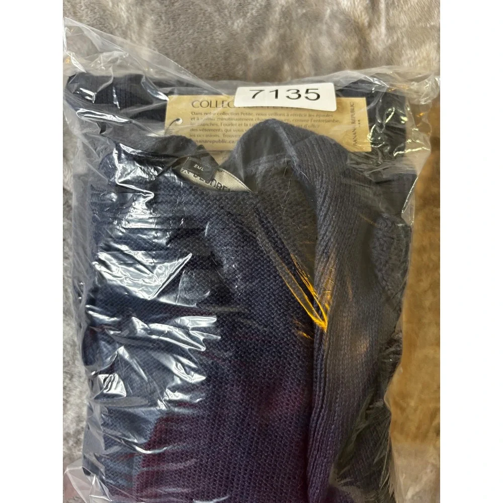 Banana Republic Navy Blue Longline Cotton Cardigan Sweater PS Petite Small NEW - Picture 12 of 12